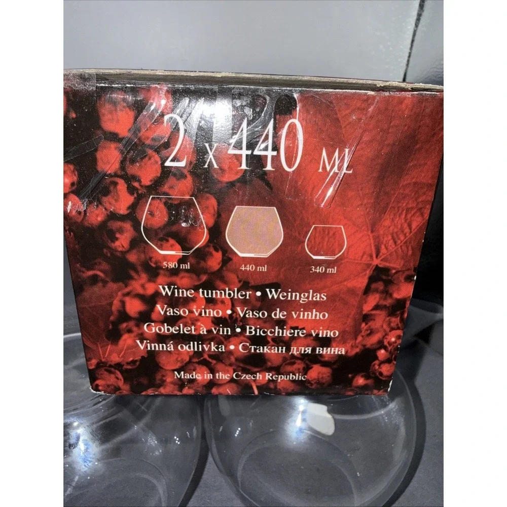 Bohemia Crystal Stemless Wine Brandy Glasses Set of 2 - Crystalex NIB